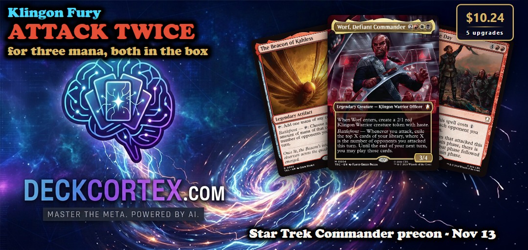 Klingon Fury Attacks Twice for Three Mana. Here's How the Worf Precon Plays, and What to Upgrade